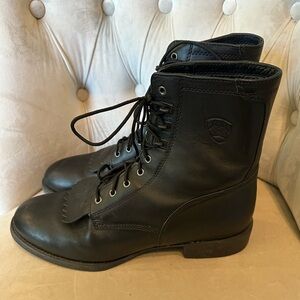 Ariat Leather Heritage Lacer Western Boots in Black size 13D New witho…